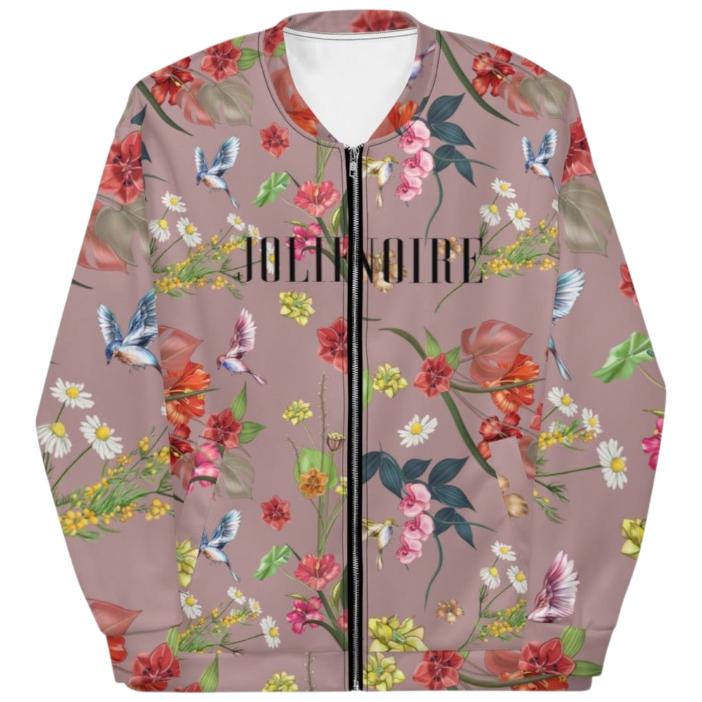 Jolie Floral Bomber Jacket - Pink and Multicolor
